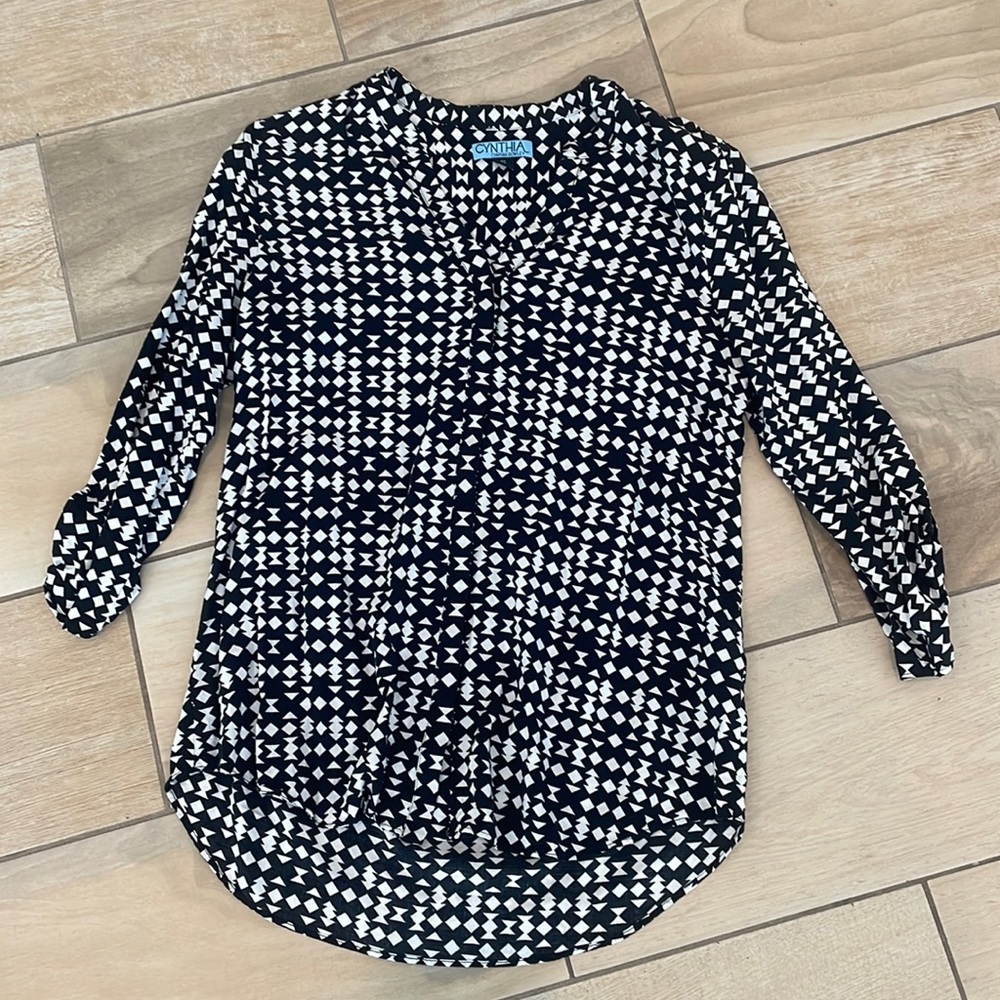 Cynthia Rowley black and white button down